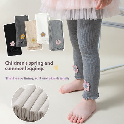 Girls Trousers Thickened, Sanded Fabric Thin Pantyhose