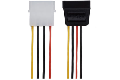 Maplin 4 Pin Molex Male to 15 Pin SATA Female Power Lead - 0.2m