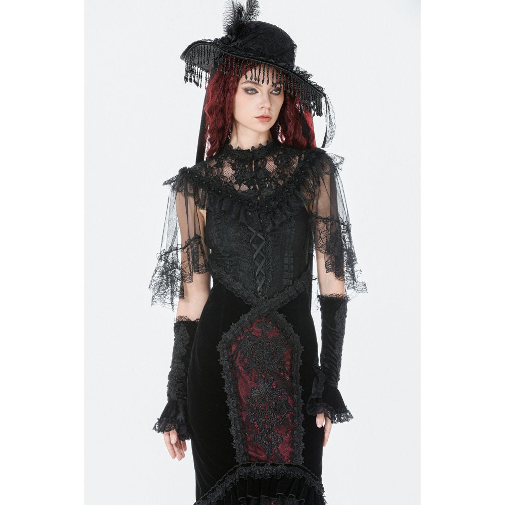 Dark in Love Morwenna Capelet Gothique Volants Dentelle