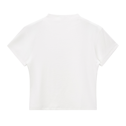 Womens Slim Fit Mock Neck T-Shirt