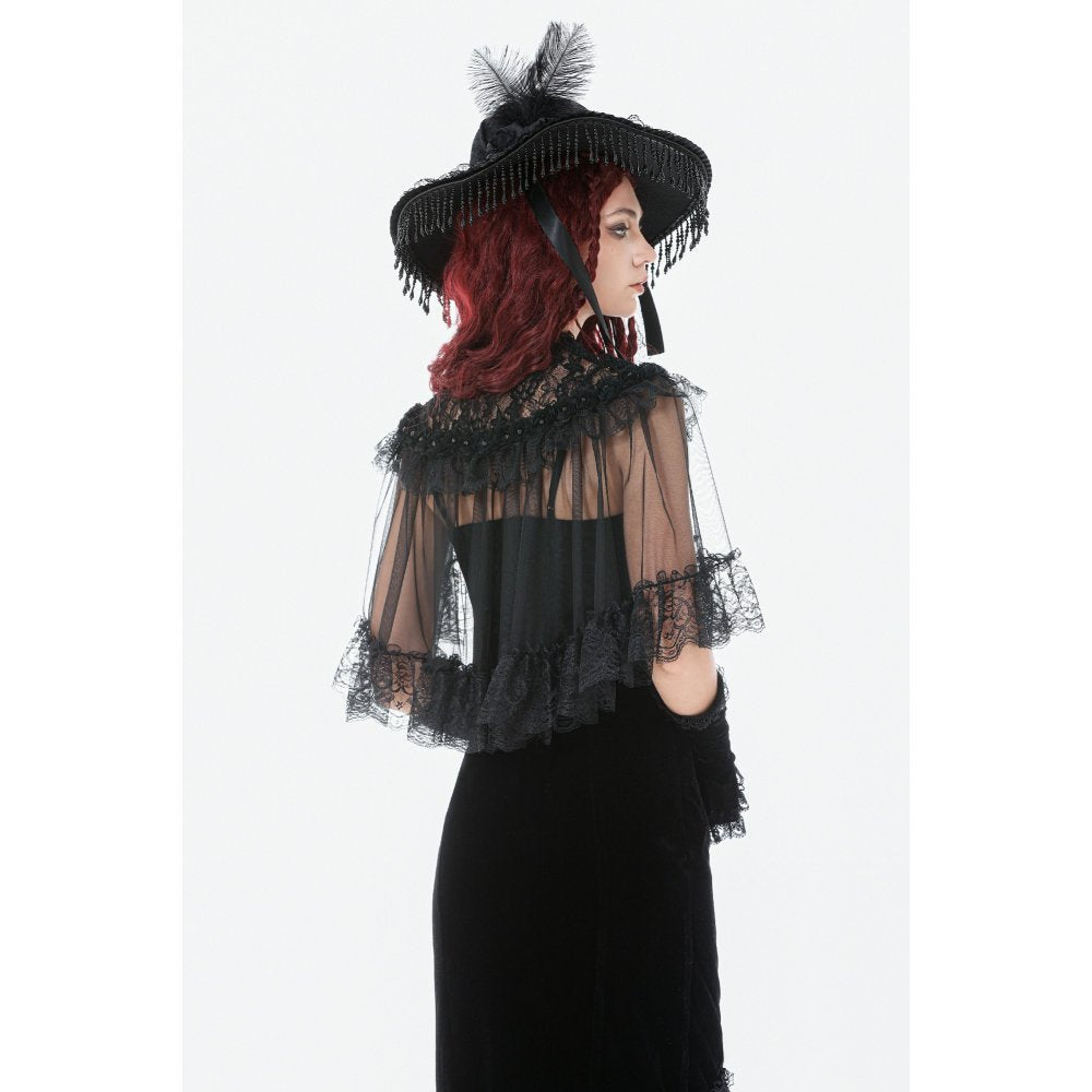 Dark in Love Morwenna Capelet Gothique Volants Dentelle