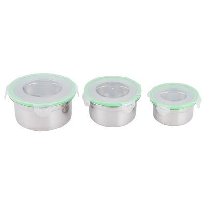 Stainless Steel Food Container with Lid 3Pcs/Set