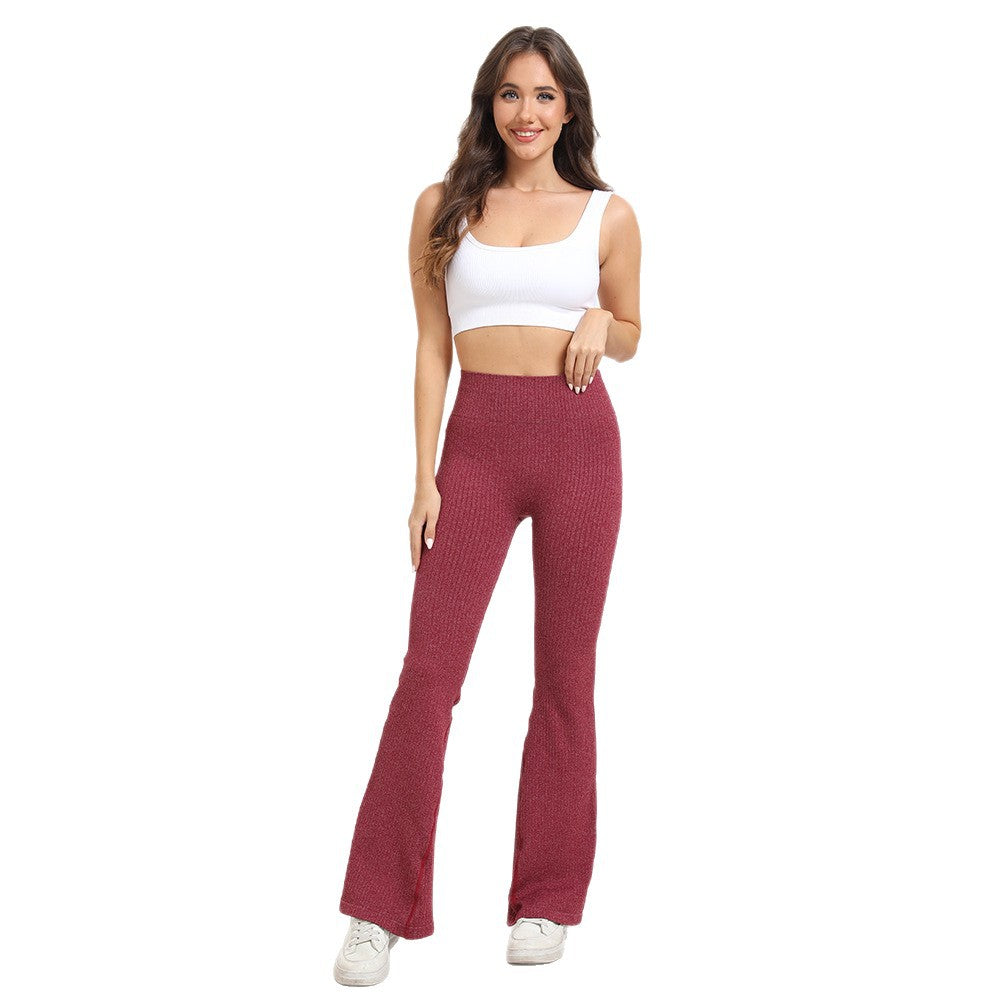 Seamless Threaded Yoga Flare Pants Womens