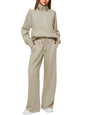 Women's Half-Zip Sweatshirt & Wide Leg Pants Set