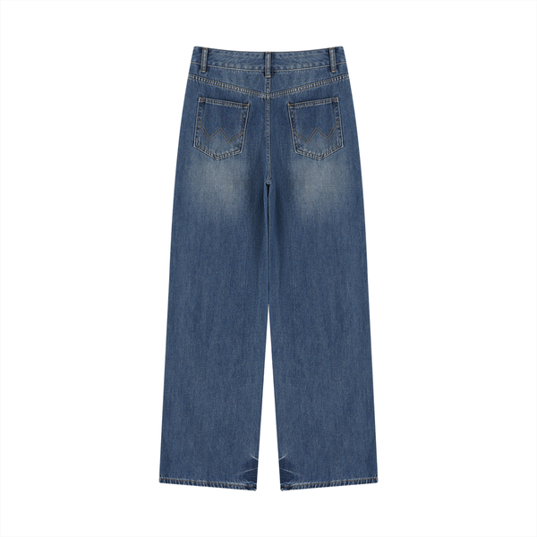 Women's Vintage Wash Wide Leg Jeans 123GSM