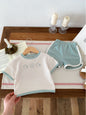 Baby Suit Summer Waffle Bear Two-piece Set