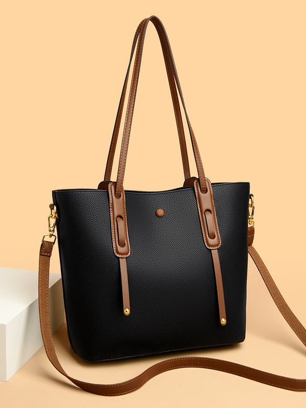 PU Leather Commuter Tote Bag
