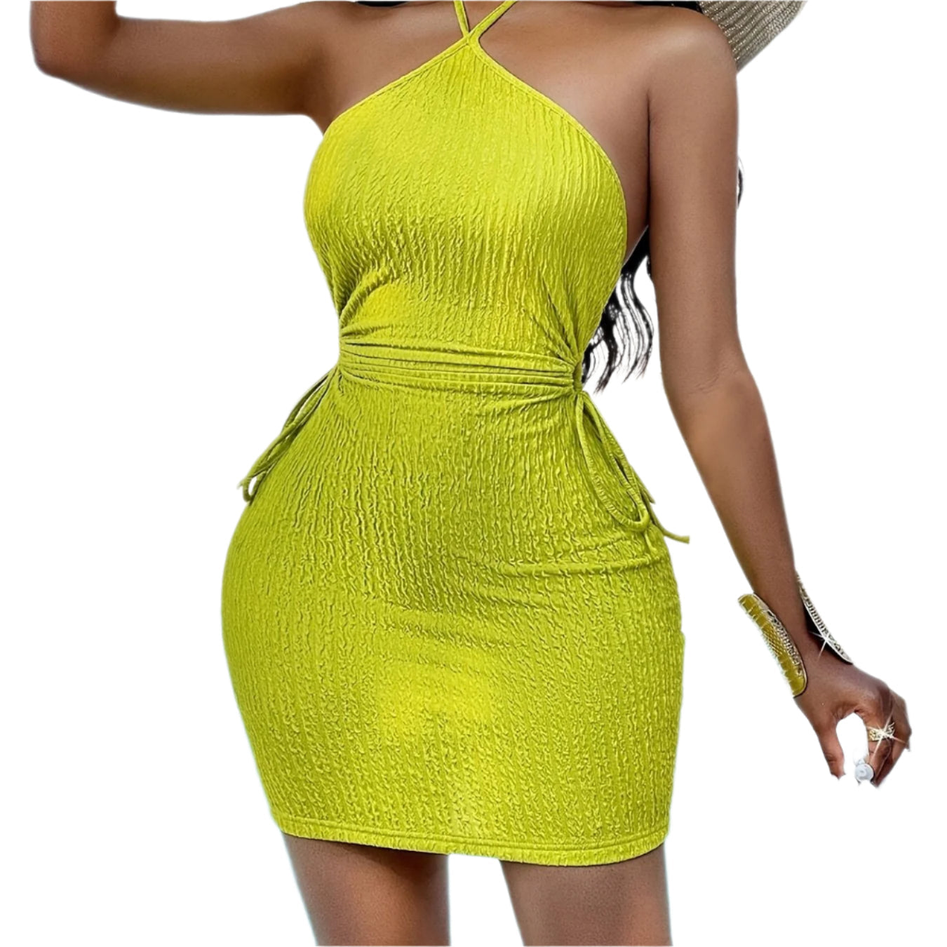 Mini-robe moulante sexy à encolure dos nu