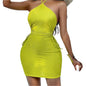 Mini-robe moulante sexy à encolure dos nu
