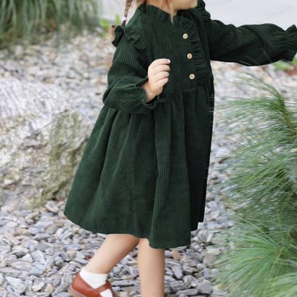Autumn and winter lace collar long sleeved skirt