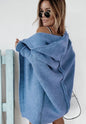 Women's Hooded Cardigan - Loose Knit Batwing Sleeve Sweater