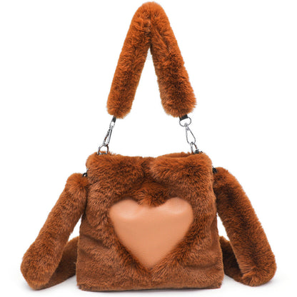Sac à bandoulière duveteux pour femmes, sac à main à poignée supérieure, sac à main d'automne-hiver en peluche, sacs de courses tendance pour filles, sacs à main pour femmes