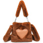Sac à bandoulière duveteux pour femmes, sac à main à poignée supérieure, sac à main d'automne-hiver en peluche, sacs de courses tendance pour filles, sacs à main pour femmes