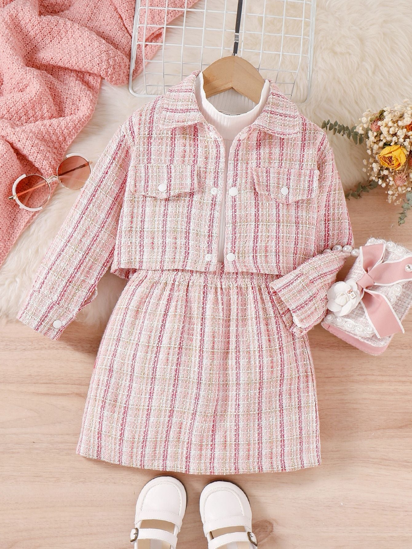 Girls Turtleneck Top Skirt