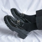 Men's Youth British Style Platform Big Head Workwear Leather Shoes