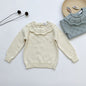 Kids Knitted Pullover Long Sleeve Lace Sweater