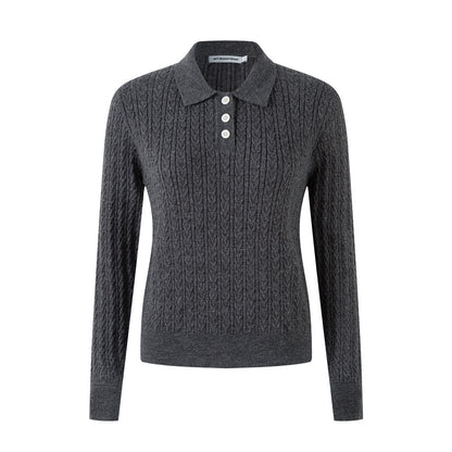 Neck Long Sleeve Knitwear Women's Versatile Pullover Basic Sweater