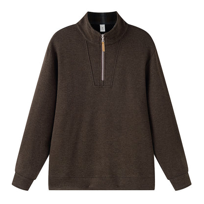 Half Zip Stand Collar Fleece Sweatshirt