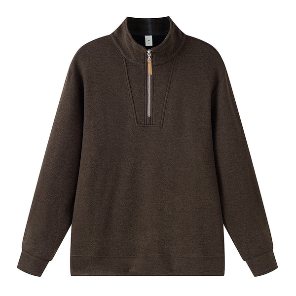 Half Zip Stand Collar Fleece Sweatshirt