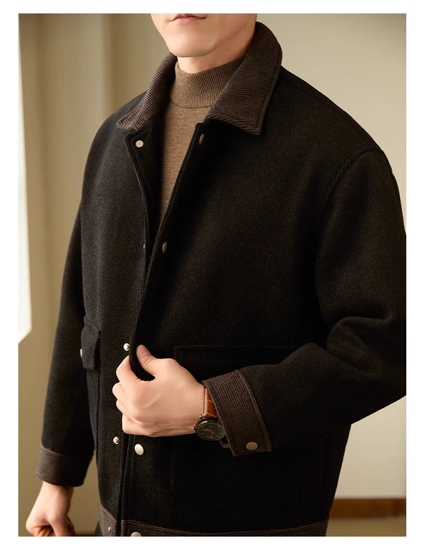 Manteau à revers courts pour homme