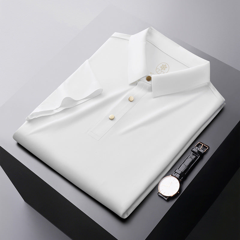 Seamless Adhesive Non-ironing Short-sleeved Polo Shirt