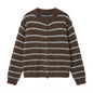 Striped cardigan women's sweater