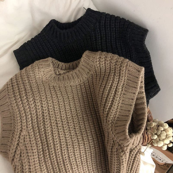 Gilet en laine épaissie à grosses rayures, pull de printemps et d'automne