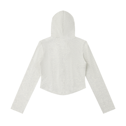 Women's Slim Cropped Full Zip Hoodie 260GSM