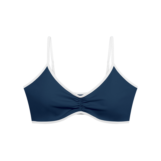 Women's Color Block Ruched V-Neck Sports Bra