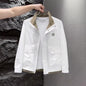 Color-Block Double Layer Stand Collar Short Jacket