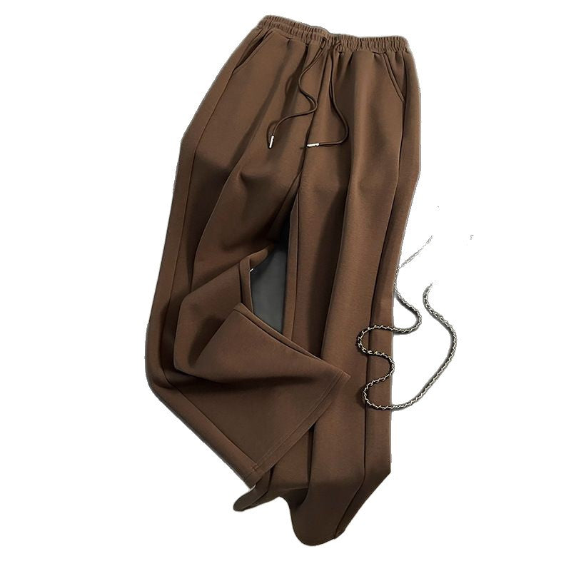 Hoodie with Zipper Jacket and Wide-Leg Pants Two-Piece Set