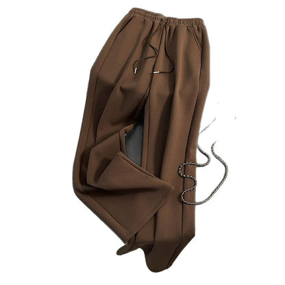 Hoodie with Zipper Jacket and Wide-Leg Pants Two-Piece Set