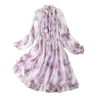 Long sleeved elastic waisted dress