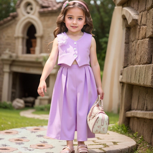 Girls Sleeveless Vest Top & Shorts Two-Piece Set