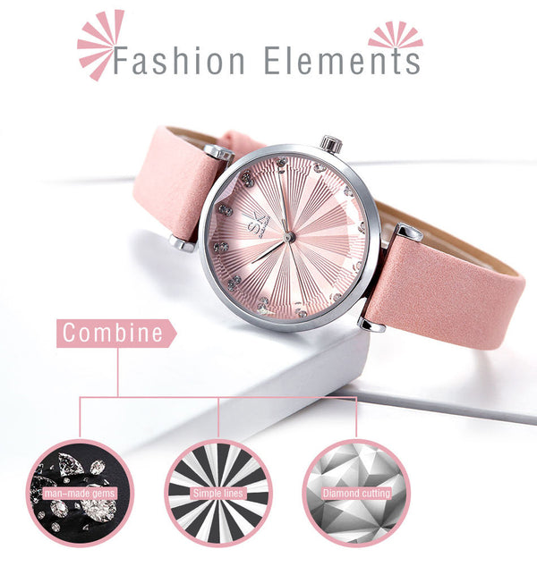 SK shengke glass belt watch