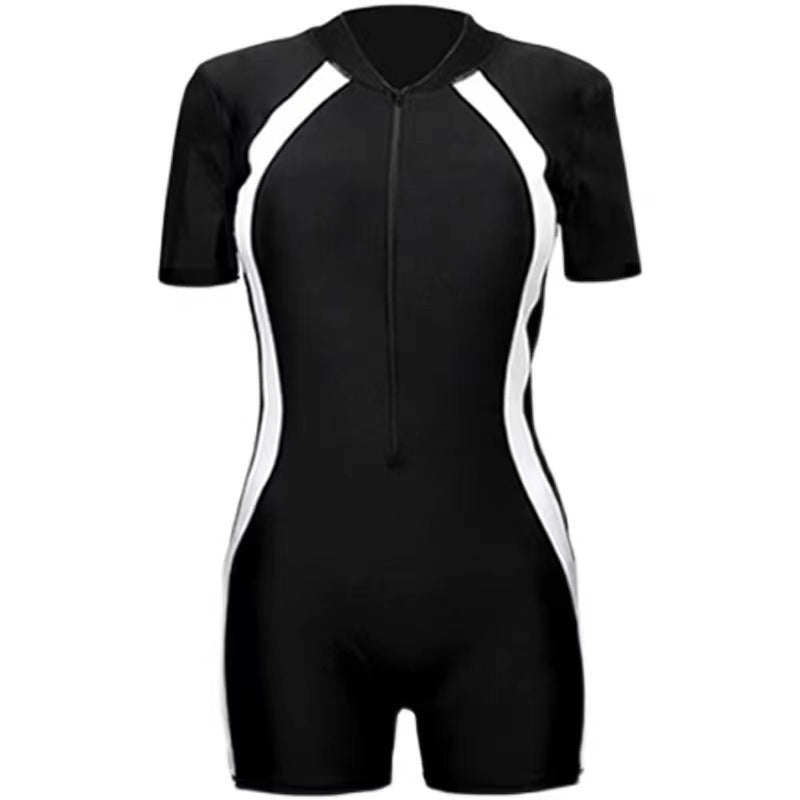 Boys And Girls Sun Protection Diving Sport Short Sleeve Training Suit Children's One-piece Swimwear