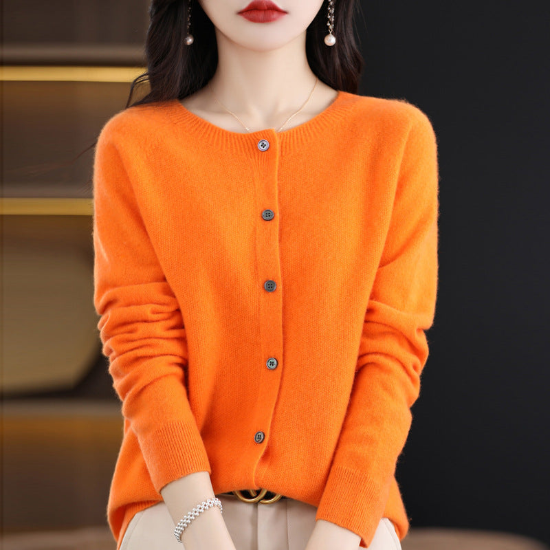 Osmanthus needle wool sweater women's knitted cardigan