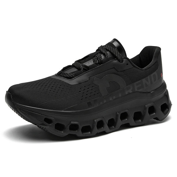 Breathable Mesh Running Shoes for Men with Shock Absorption and Flyknit Upper - Athletic Sneakers