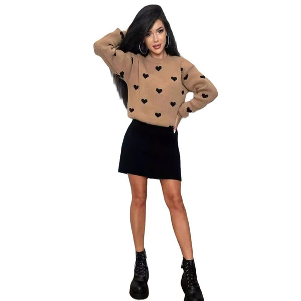 Womens Round Neck Long Sleeve Slim Sweater - Stuffs & Savers