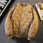 Mens Retro Diamond Lattice Cotton Coat Jacket