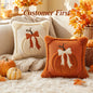 Plush Pumpkin Bow Pillows