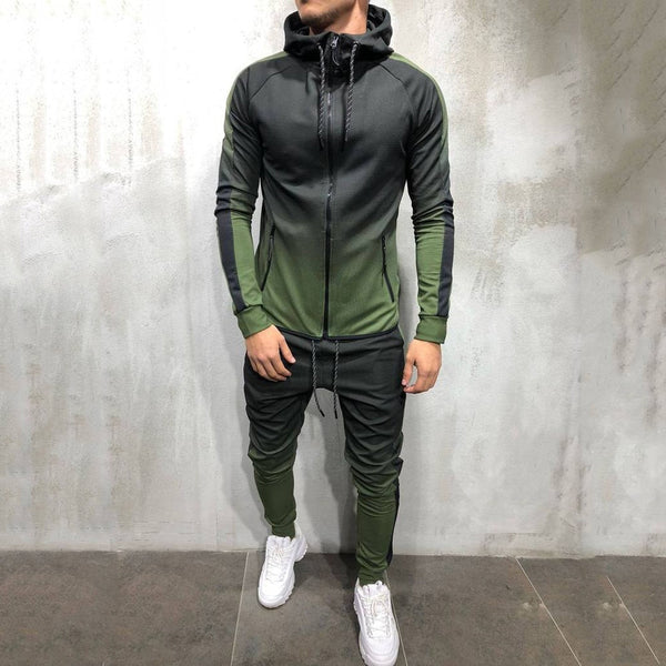 Men's Printed Zip Tracksuit Set