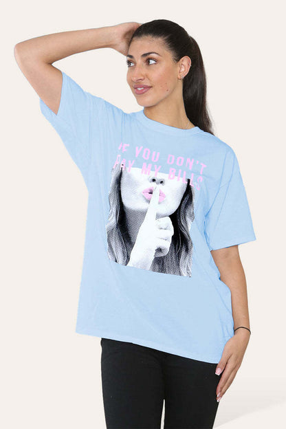 Haut T-shirt imprimé à manches courtes pour femme