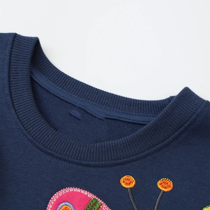 Girls Cartoon Sweater Casual Long-sleeved Top