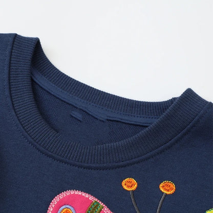Girls Cartoon Sweater Casual Long-sleeved Top