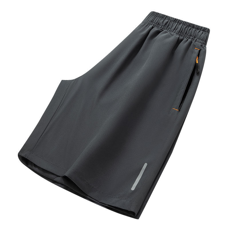 Shorts de sport et de loisirs amples pour hommes grandes tailles, en soie glacée