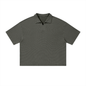 Unisex Vintage Wash Waffle Boxy Polo Shirt