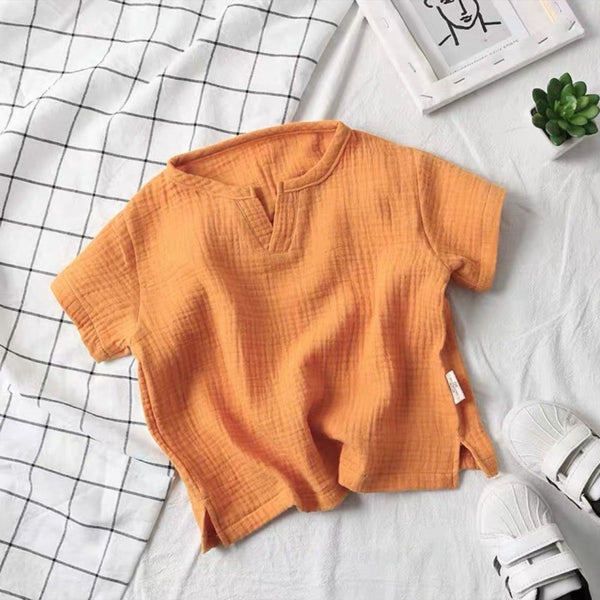 Boys Cotton Short Sleeve Blouse