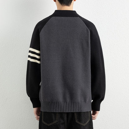 Mock Neck Zipper Knit Sweater