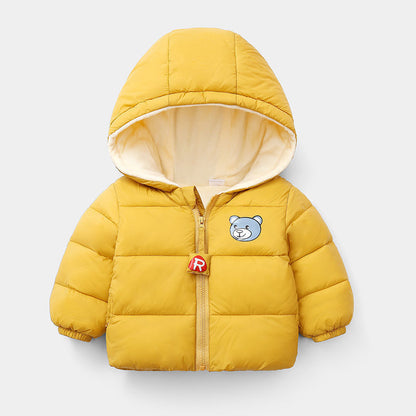 Children's Down Cotton-padded Warm Coat With Extra Fleece Lining